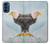 W3843 Bald Eagle On Ice Hülle Schutzhülle Taschen und Leder Flip für Motorola Moto G41