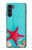 W3428 Aqua Wood Starfish Shell Hülle Schutzhülle Taschen und Leder Flip für Motorola Moto G200 5G