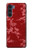 W3817 Red Floral Cherry blossom Pattern Hülle Schutzhülle Taschen und Leder Flip für Motorola Moto G200 5G