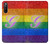 W2899 Rainbow LGBT Gay Pride Flag Hülle Schutzhülle Taschen und Leder Flip für Sony Xperia 10 III Lite