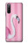 W3805 Flamingo Pink Pastel Hülle Schutzhülle Taschen und Leder Flip für Sony Xperia 10 III Lite