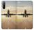 W3837 Airplane Take off Sunrise Hülle Schutzhülle Taschen und Leder Flip für Sony Xperia 10 III Lite