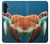 W3497 Green Sea Turtle Hülle Schutzhülle Taschen und Leder Flip für Samsung Galaxy A13 4G