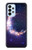 W3324 Crescent Moon Galaxy Hülle Schutzhülle Taschen und Leder Flip für Samsung Galaxy A23