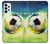 W3844 Glowing Football Soccer Ball Hülle Schutzhülle Taschen und Leder Flip für Samsung Galaxy A23