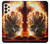 W0863 Hell Fire Skull Hülle Schutzhülle Taschen und Leder Flip für Samsung Galaxy A33 5G