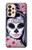 W3821 Sugar Skull Steam Punk Girl Gothic Hülle Schutzhülle Taschen und Leder Flip für Samsung Galaxy A33 5G