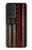 W3804 Fire Fighter Metal Red Line Flag Graphic Hülle Schutzhülle Taschen und Leder Flip für Samsung Galaxy A53 5G