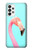 W3708 Pink Flamingo Hülle Schutzhülle Taschen und Leder Flip für Samsung Galaxy A73 5G