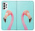 W3708 Pink Flamingo Hülle Schutzhülle Taschen und Leder Flip für Samsung Galaxy A73 5G