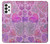 W3710 Pink Love Heart Hülle Schutzhülle Taschen und Leder Flip für Samsung Galaxy A73 5G