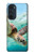 W1377 Ocean Sea Turtle Hülle Schutzhülle Taschen und Leder Flip für Motorola Edge 30 Pro