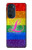 W2900 Rainbow LGBT Lesbian Pride Flag Hülle Schutzhülle Taschen und Leder Flip für Motorola Edge 30 Pro