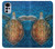 W1249 Blue Sea Turtle Hülle Schutzhülle Taschen und Leder Flip für Motorola Moto G22