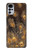 W3691 Gold Peacock Feather Hülle Schutzhülle Taschen und Leder Flip für Motorola Moto G22