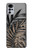 W3692 Gray Black Palm Leaves Hülle Schutzhülle Taschen und Leder Flip für Motorola Moto G22