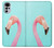 W3708 Pink Flamingo Hülle Schutzhülle Taschen und Leder Flip für Motorola Moto G22