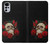 W3753 Dark Gothic Goth Skull Roses Hülle Schutzhülle Taschen und Leder Flip für Motorola Moto G22
