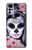 W3821 Sugar Skull Steam Punk Girl Gothic Hülle Schutzhülle Taschen und Leder Flip für Motorola Moto G22