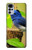 W3839 Bluebird of Happiness Blue Bird Hülle Schutzhülle Taschen und Leder Flip für Motorola Moto G22