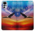 W3841 Bald Eagle Flying Colorful Sky Hülle Schutzhülle Taschen und Leder Flip für Motorola Moto G22