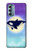 W3807 Killer Whale Orca Moon Pastel Fantasy Hülle Schutzhülle Taschen und Leder Flip für Motorola Moto G Stylus 5G (2022)