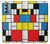 W3814 Piet Mondrian Line Art Composition Hülle Schutzhülle Taschen und Leder Flip für Motorola Moto G Stylus 5G (2022)