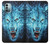 W0752 Blue Fire Grim Wolf Hülle Schutzhülle Taschen und Leder Flip für Nokia G11, G21