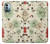 W2179 Flower Floral Vintage Art Pattern Hülle Schutzhülle Taschen und Leder Flip für Nokia G11, G21