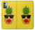 W2443 Funny Pineapple Sunglasses Kiss Hülle Schutzhülle Taschen und Leder Flip für Nokia G11, G21