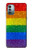 W2683 Rainbow LGBT Pride Flag Hülle Schutzhülle Taschen und Leder Flip für Nokia G11, G21