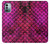 W3051 Pink Mermaid Fish Scale Hülle Schutzhülle Taschen und Leder Flip für Nokia G11, G21