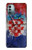 W3313 Croatia Flag Vintage Football Graphic Hülle Schutzhülle Taschen und Leder Flip für Nokia G11, G21