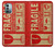 W3552 Vintage Fragile Label Art Hülle Schutzhülle Taschen und Leder Flip für Nokia G11, G21