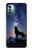 W3555 Wolf Howling Million Star Hülle Schutzhülle Taschen und Leder Flip für Nokia G11, G21