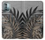 W3692 Gray Black Palm Leaves Hülle Schutzhülle Taschen und Leder Flip für Nokia G11, G21