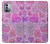 W3710 Pink Love Heart Hülle Schutzhülle Taschen und Leder Flip für Nokia G11, G21