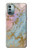 W3717 Rose Gold Blue Pastel Marble Graphic Printed Hülle Schutzhülle Taschen und Leder Flip für Nokia G11, G21