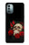 W3753 Dark Gothic Goth Skull Roses Hülle Schutzhülle Taschen und Leder Flip für Nokia G11, G21