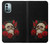 W3753 Dark Gothic Goth Skull Roses Hülle Schutzhülle Taschen und Leder Flip für Nokia G11, G21