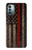 W3804 Fire Fighter Metal Red Line Flag Graphic Hülle Schutzhülle Taschen und Leder Flip für Nokia G11, G21