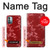 W3817 Red Floral Cherry blossom Pattern Hülle Schutzhülle Taschen und Leder Flip für Nokia G11, G21