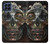 W1685 Steampunk Skull Head Hülle Schutzhülle Taschen und Leder Flip für Samsung Galaxy M53