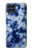 W3439 Fabric Indigo Tie Dye Hülle Schutzhülle Taschen und Leder Flip für Samsung Galaxy M53