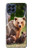 W3558 Bear Family Hülle Schutzhülle Taschen und Leder Flip für Samsung Galaxy M53