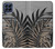 W3692 Gray Black Palm Leaves Hülle Schutzhülle Taschen und Leder Flip für Samsung Galaxy M53