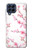 W3707 Pink Cherry Blossom Spring Flower Hülle Schutzhülle Taschen und Leder Flip für Samsung Galaxy M53