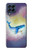 W3802 Dream Whale Pastel Fantasy Hülle Schutzhülle Taschen und Leder Flip für Samsung Galaxy M53