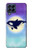 W3807 Killer Whale Orca Moon Pastel Fantasy Hülle Schutzhülle Taschen und Leder Flip für Samsung Galaxy M53