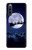 W3508 Xmas Santa Moon Hülle Schutzhülle Taschen und Leder Flip für Sony Xperia 10 IV